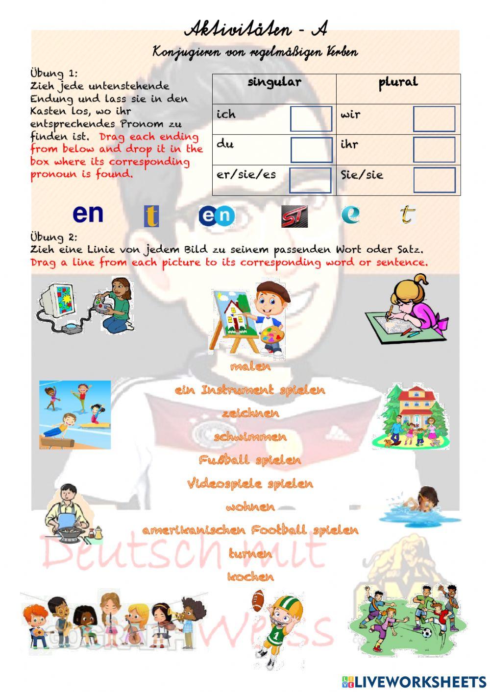 Aktivitäten mit Verben