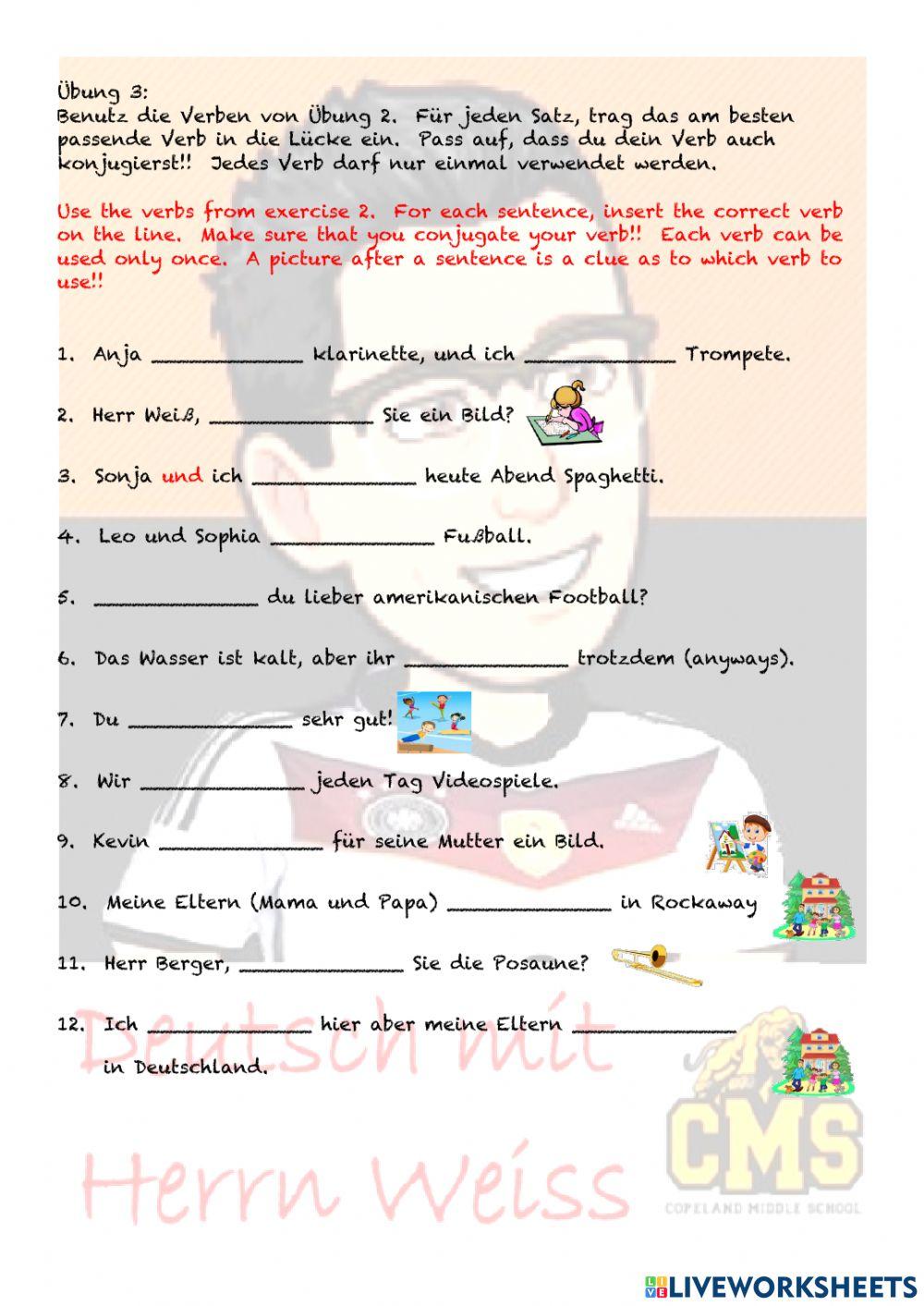 Aktivitäten mit Verben