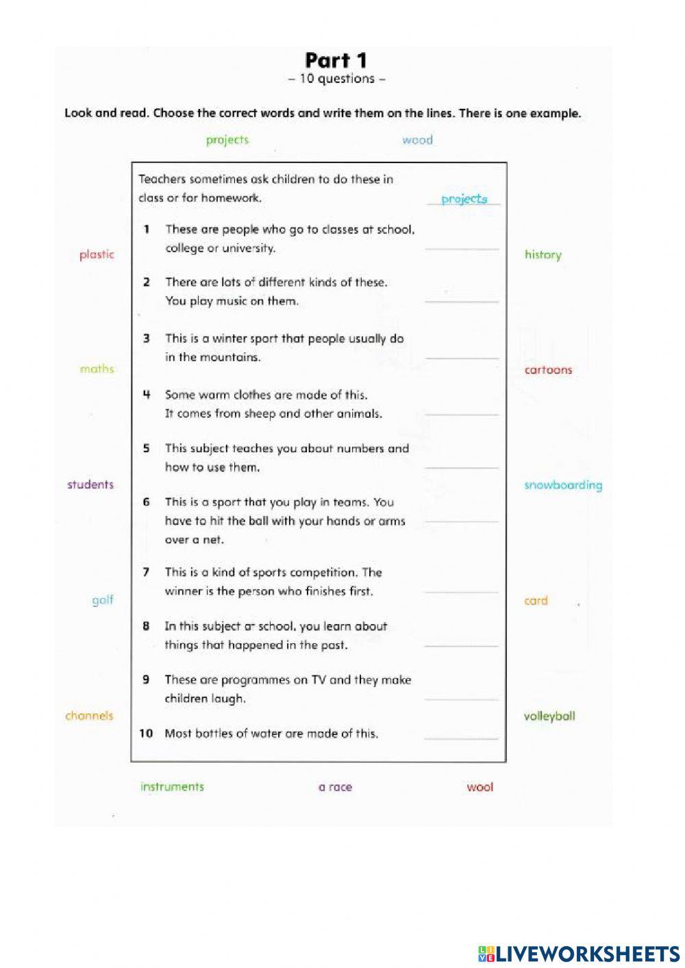 Flyers Reading and writing in A2 Trainers mini test (test 02)