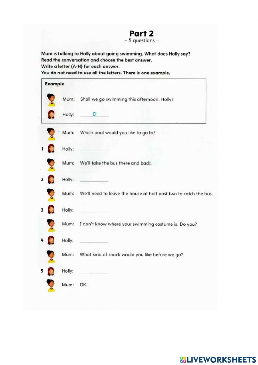 Flyers Reading and writing in A2 Trainers mini test (test 02)