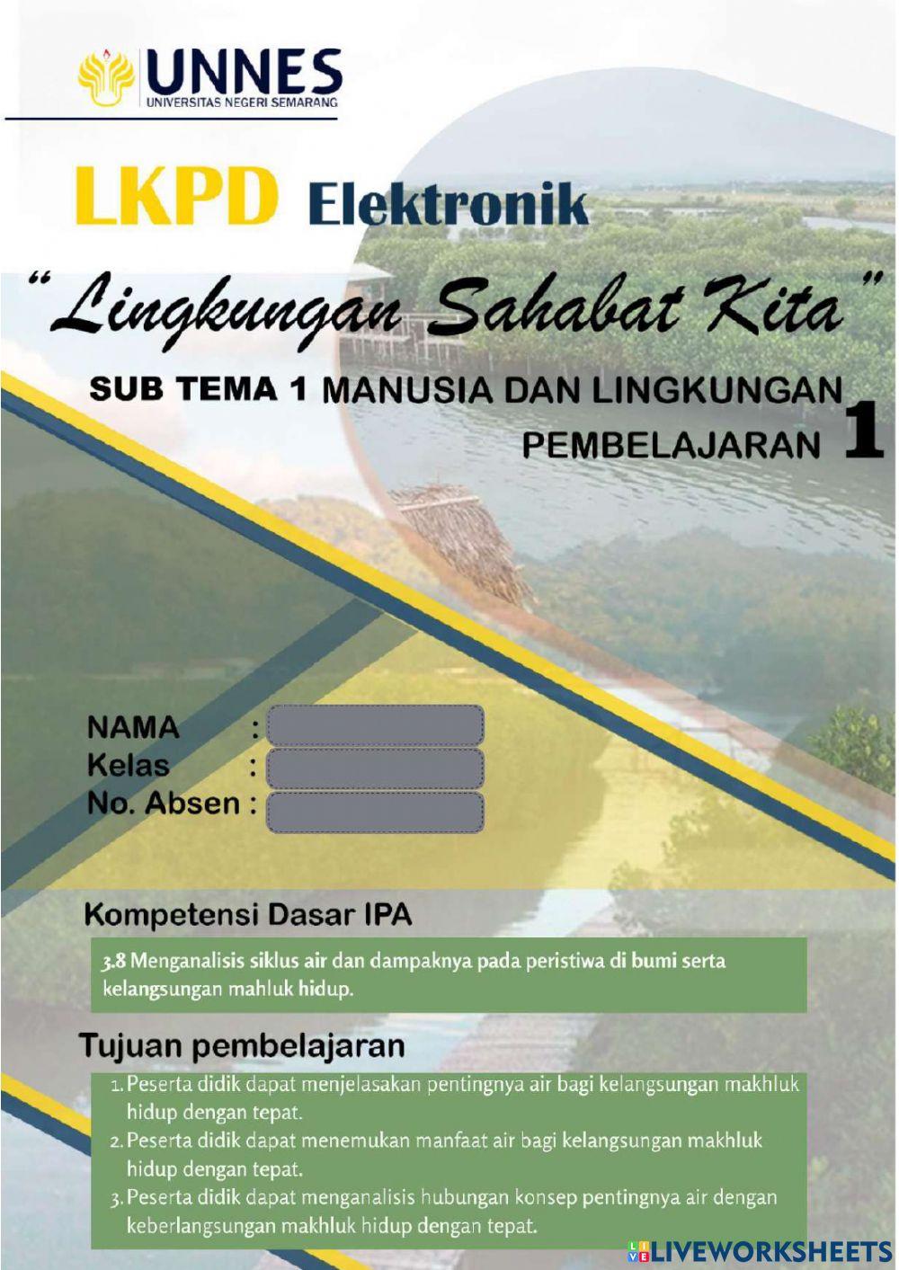 LKPD Elektronik Berbasis Kearifan Lokal