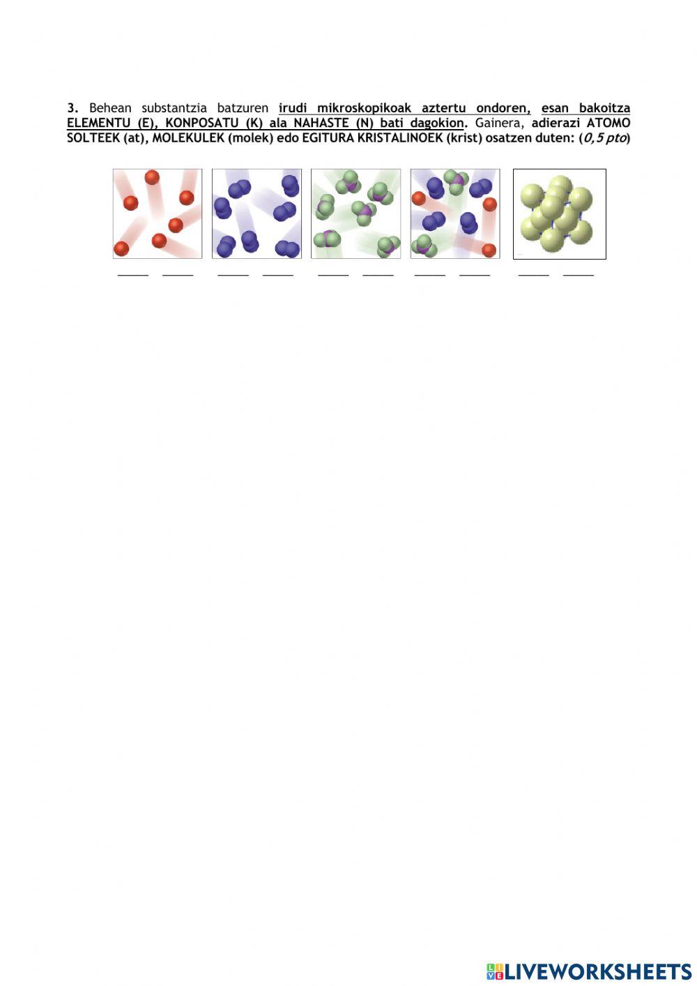 Materiaren aniztasuna(II)