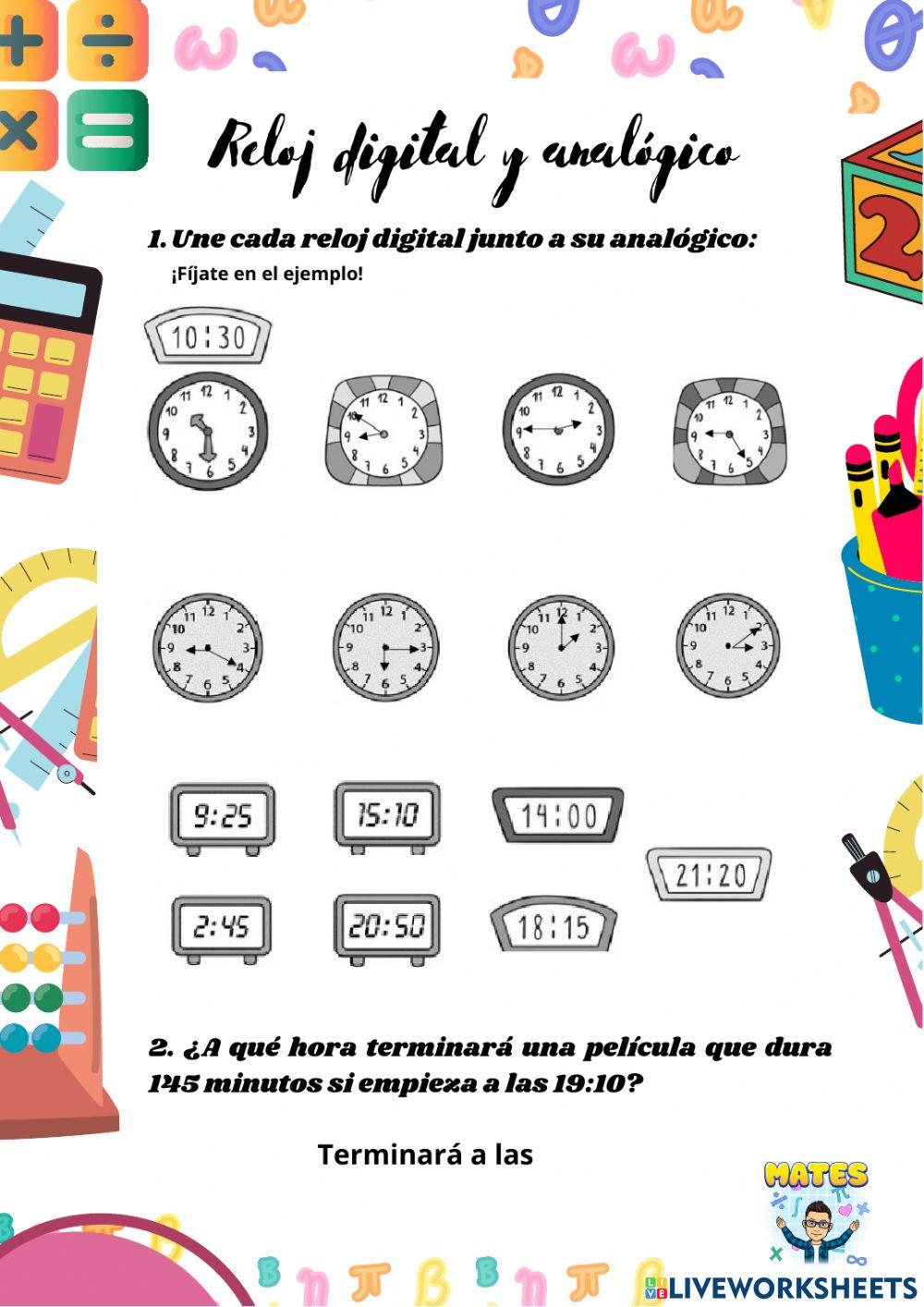 Reloj analógico y digital