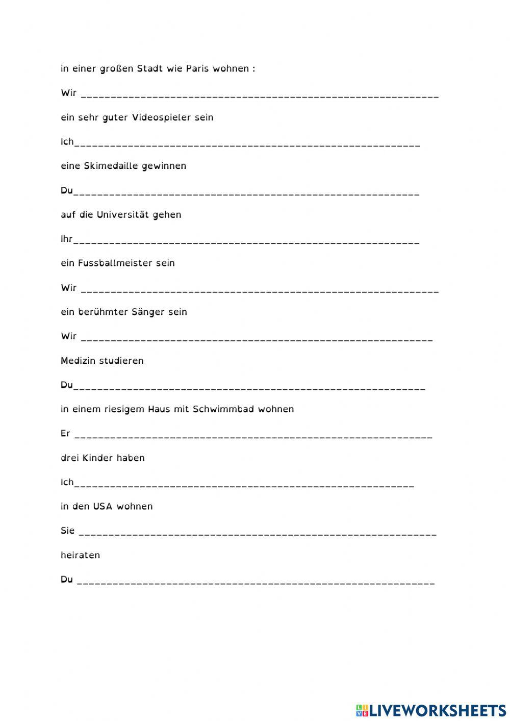 Wünsche und Vorsätze