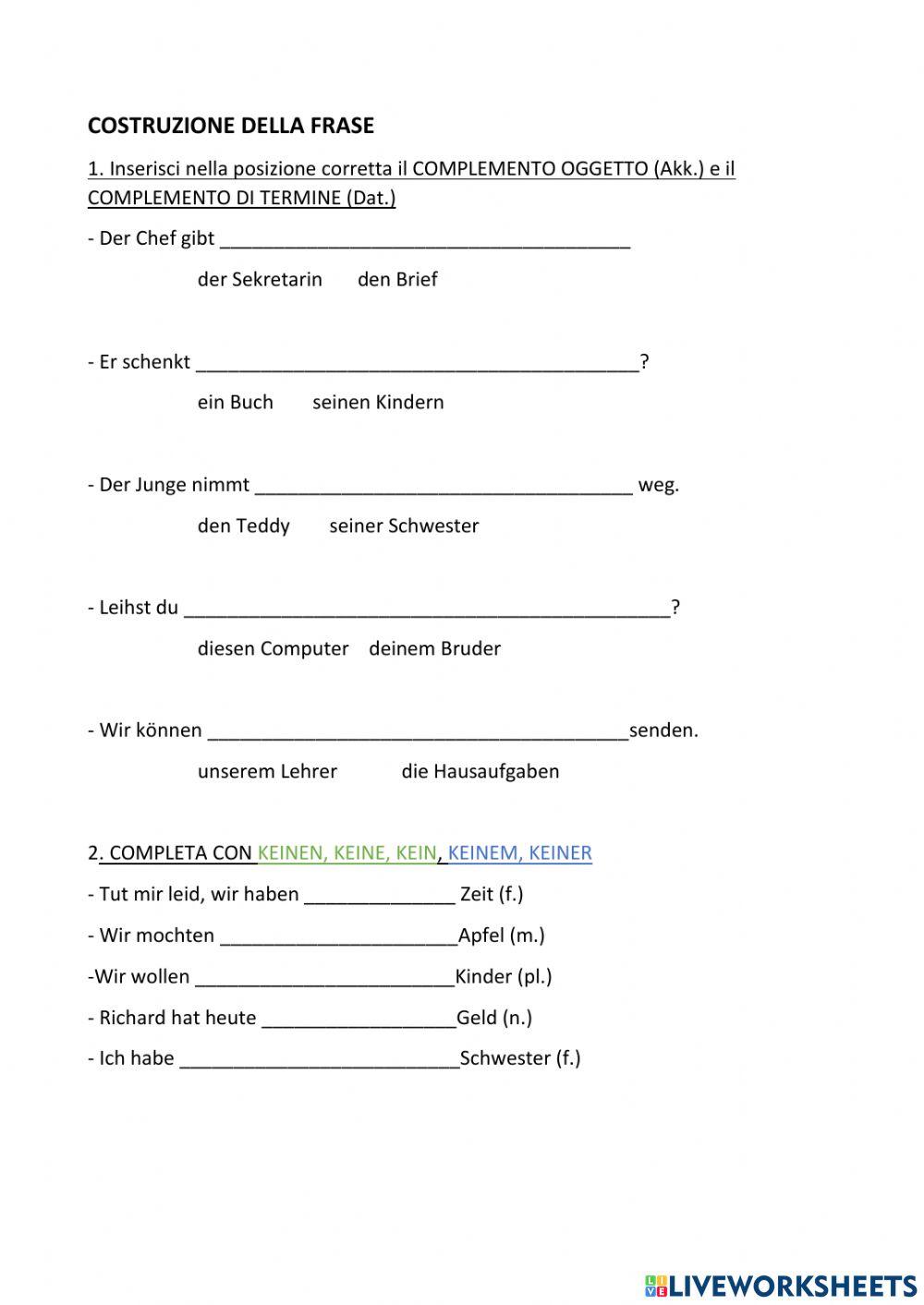 Costruzione della frase-tedesco