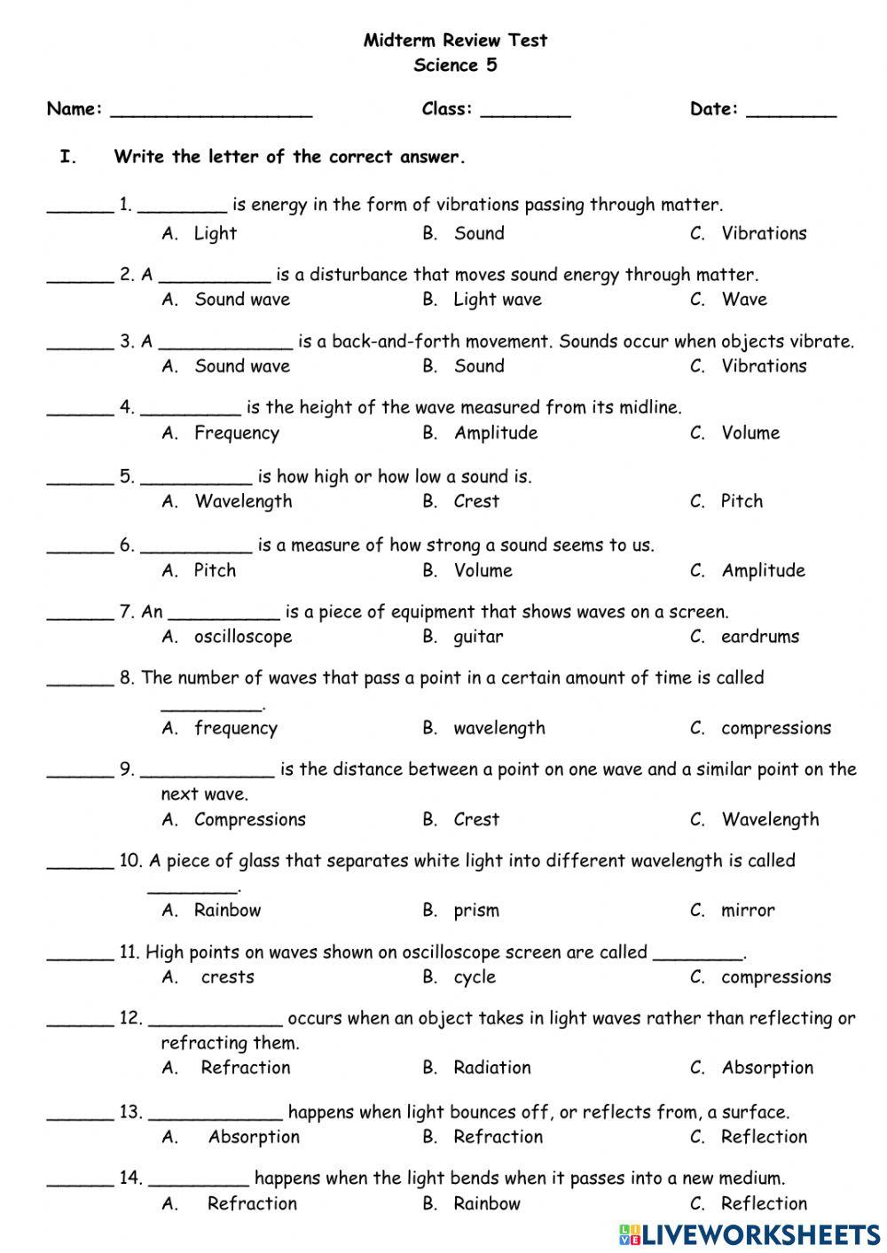 Sci F5 midterm test 2