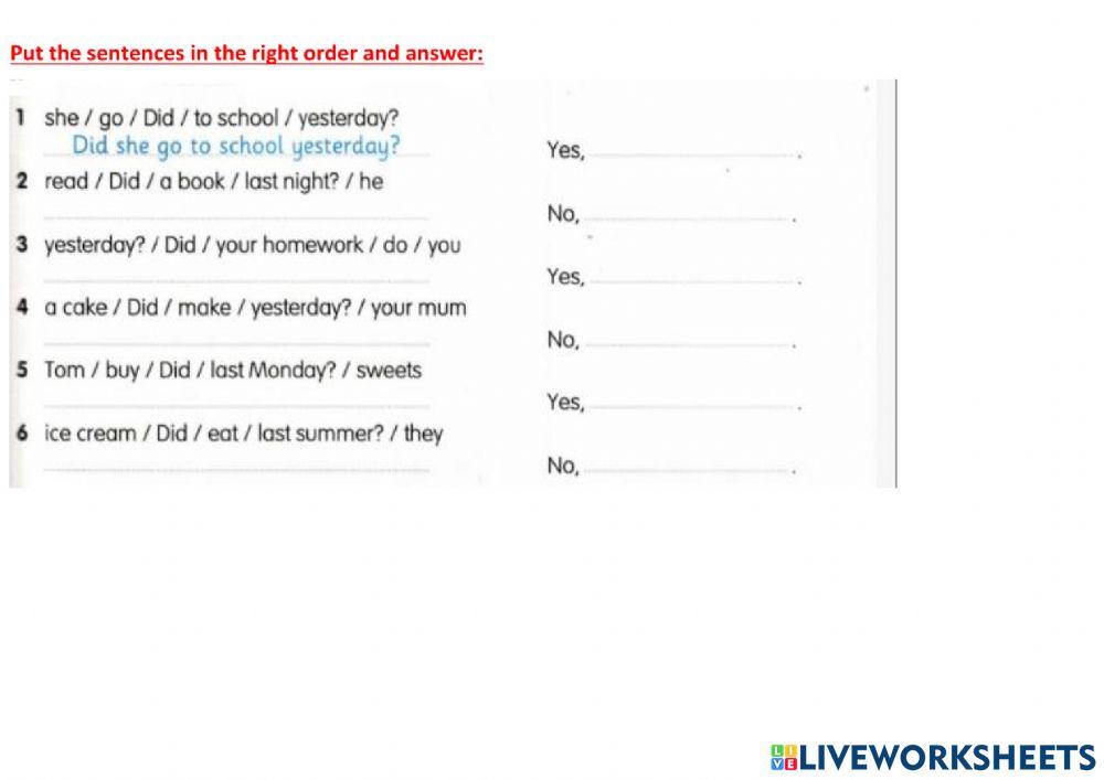 Past Simple interrogative