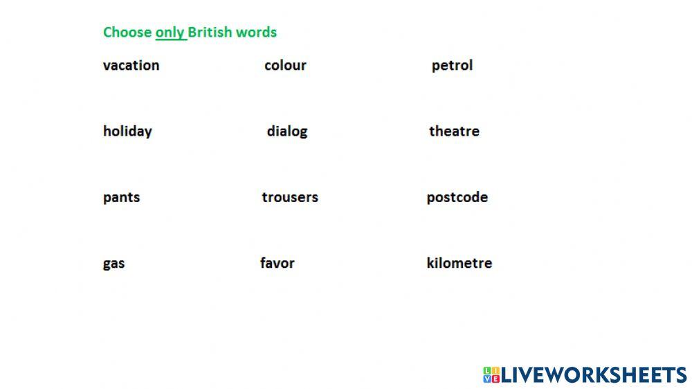 British and American English