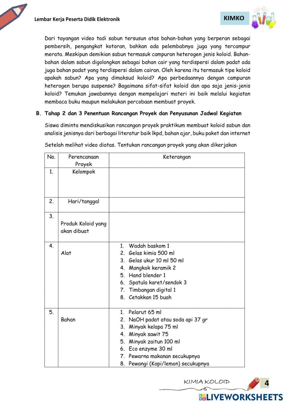 E-LKPD KOLOID K-1 dan K-2