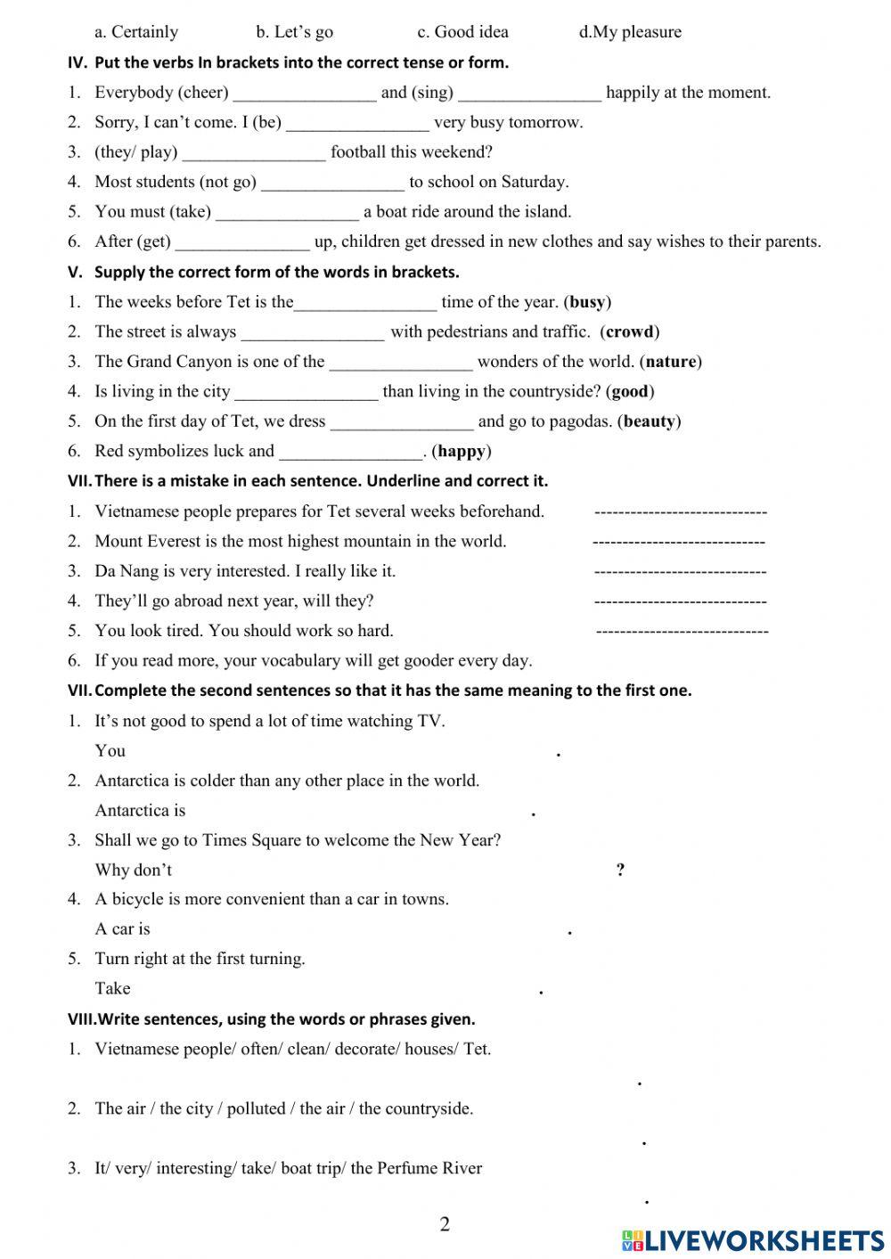 Đề bồi dưỡng HSG tiếng Anh lớp 6