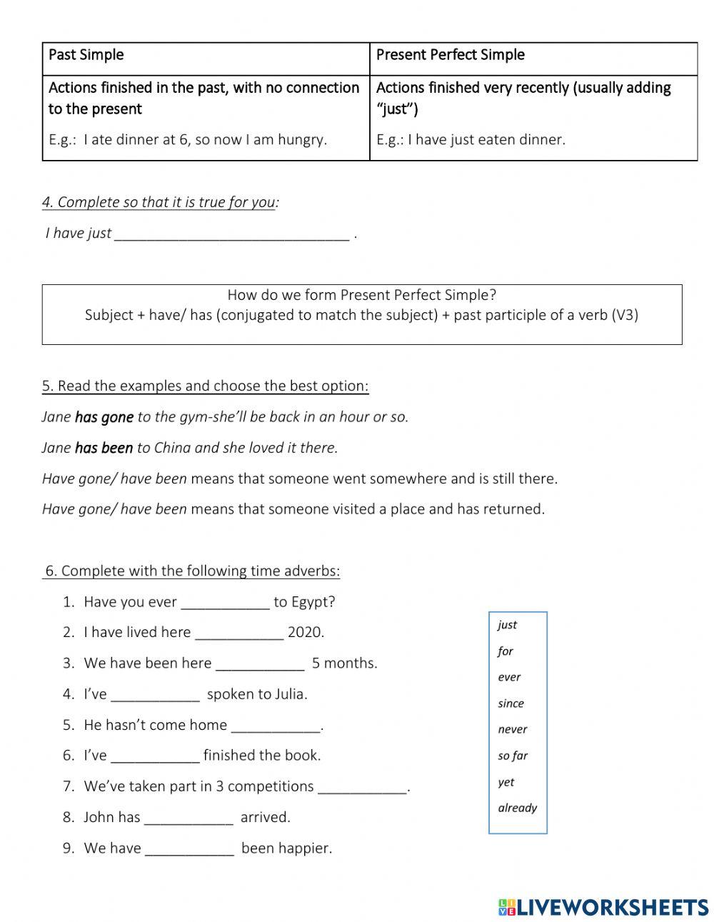 Present perfect simple vs Past simple