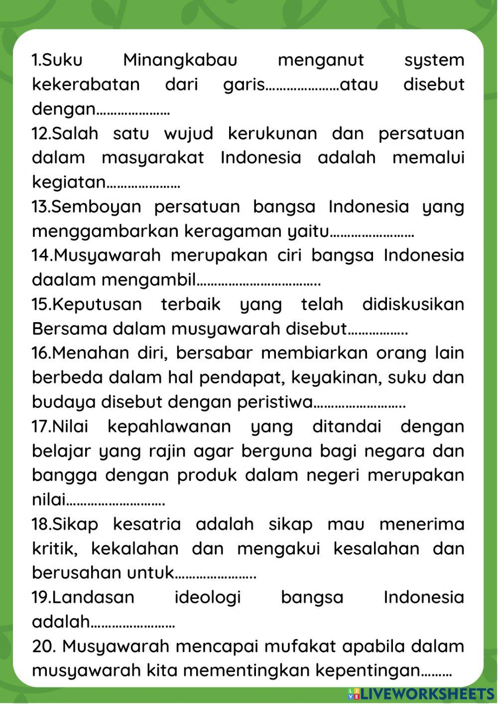 Latihan soal tema 7 kelas 5 semester 2