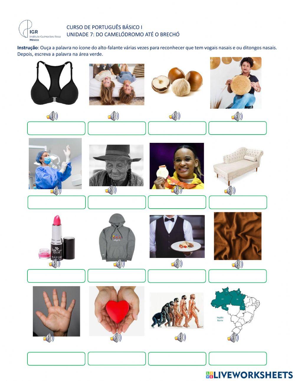 Vogais nasais compreensão auditiva