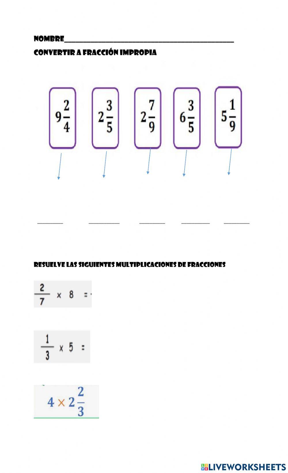 Multiplicación de fracciones Multiplicación de fracciones