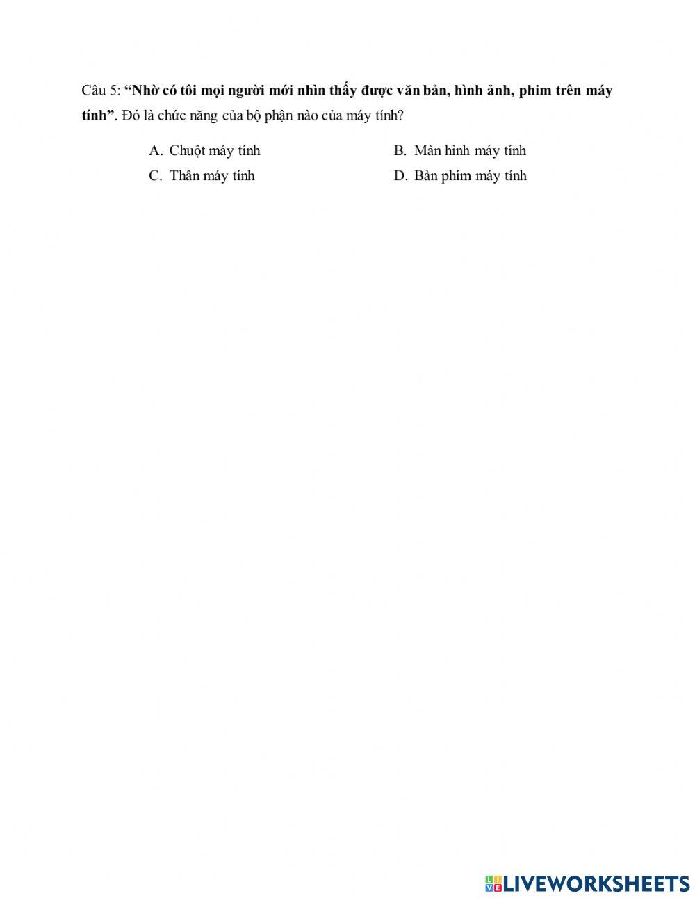 Bài tập ôn tập Tin học 3