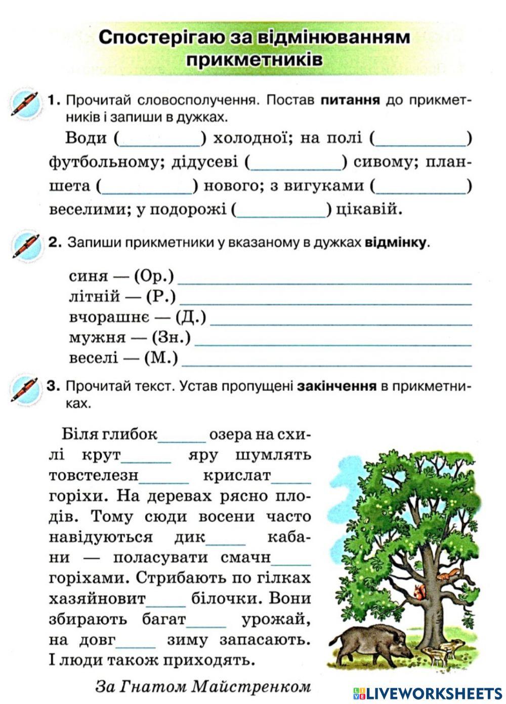 Спостерігаю за відмінюванням прикметників