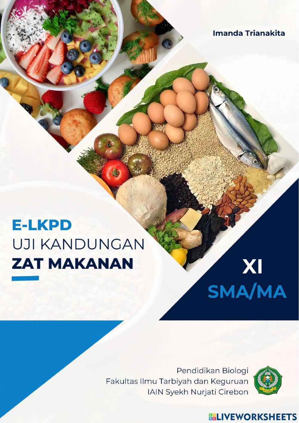 E-LKPD Uji Zat Makanan