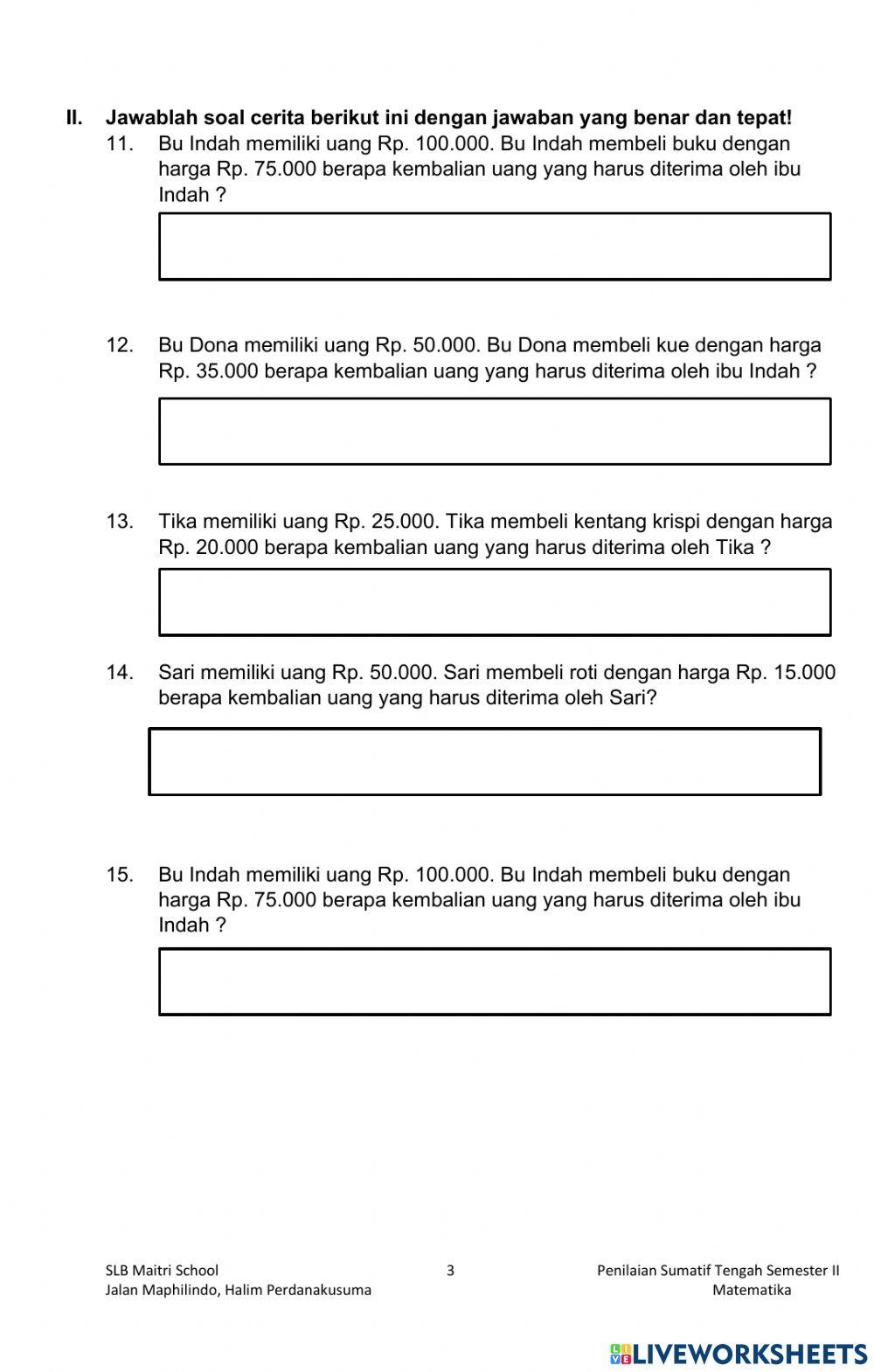 Penilaian Sumatif Tengah semester 2