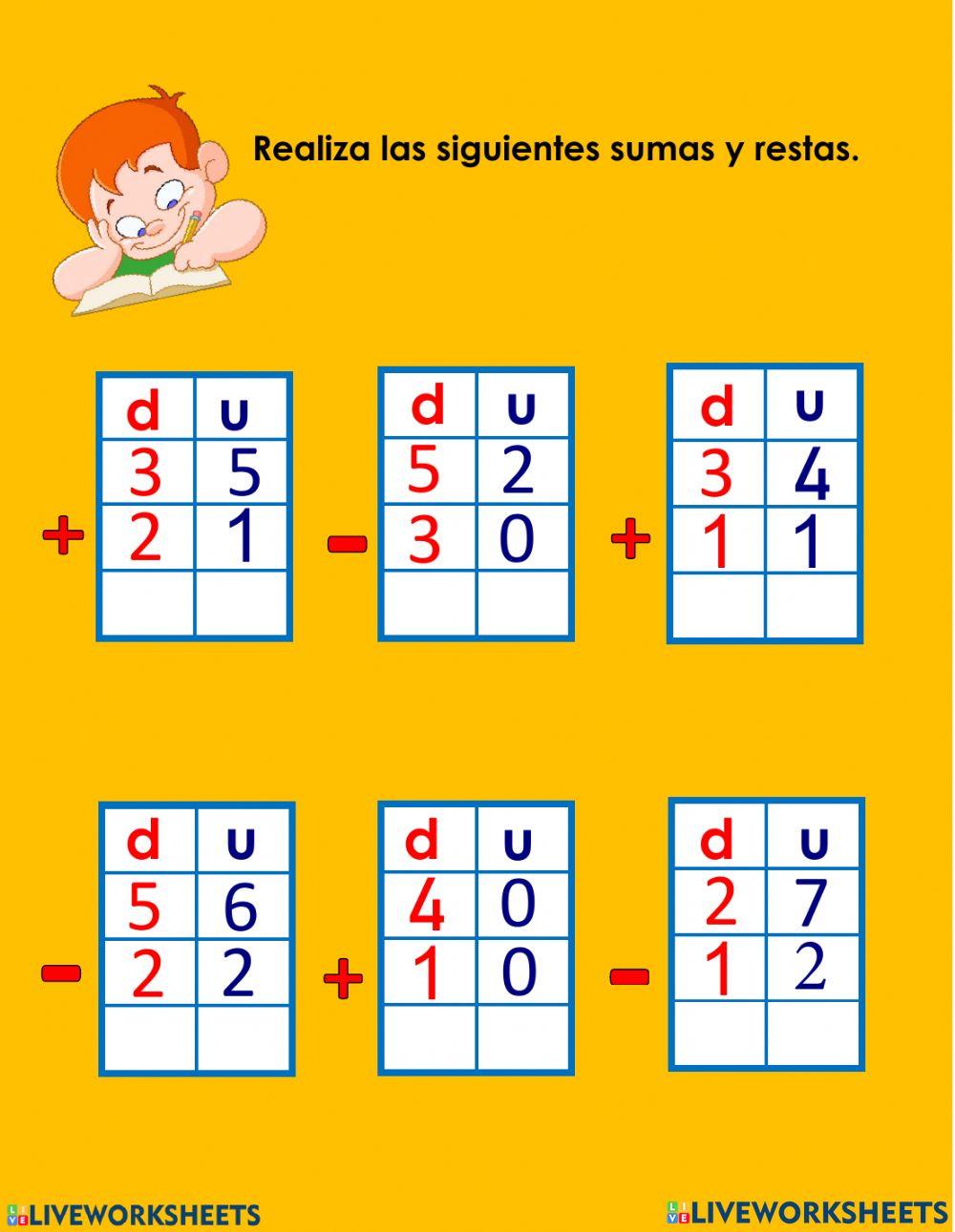 Sumas y restas Sumas y restas