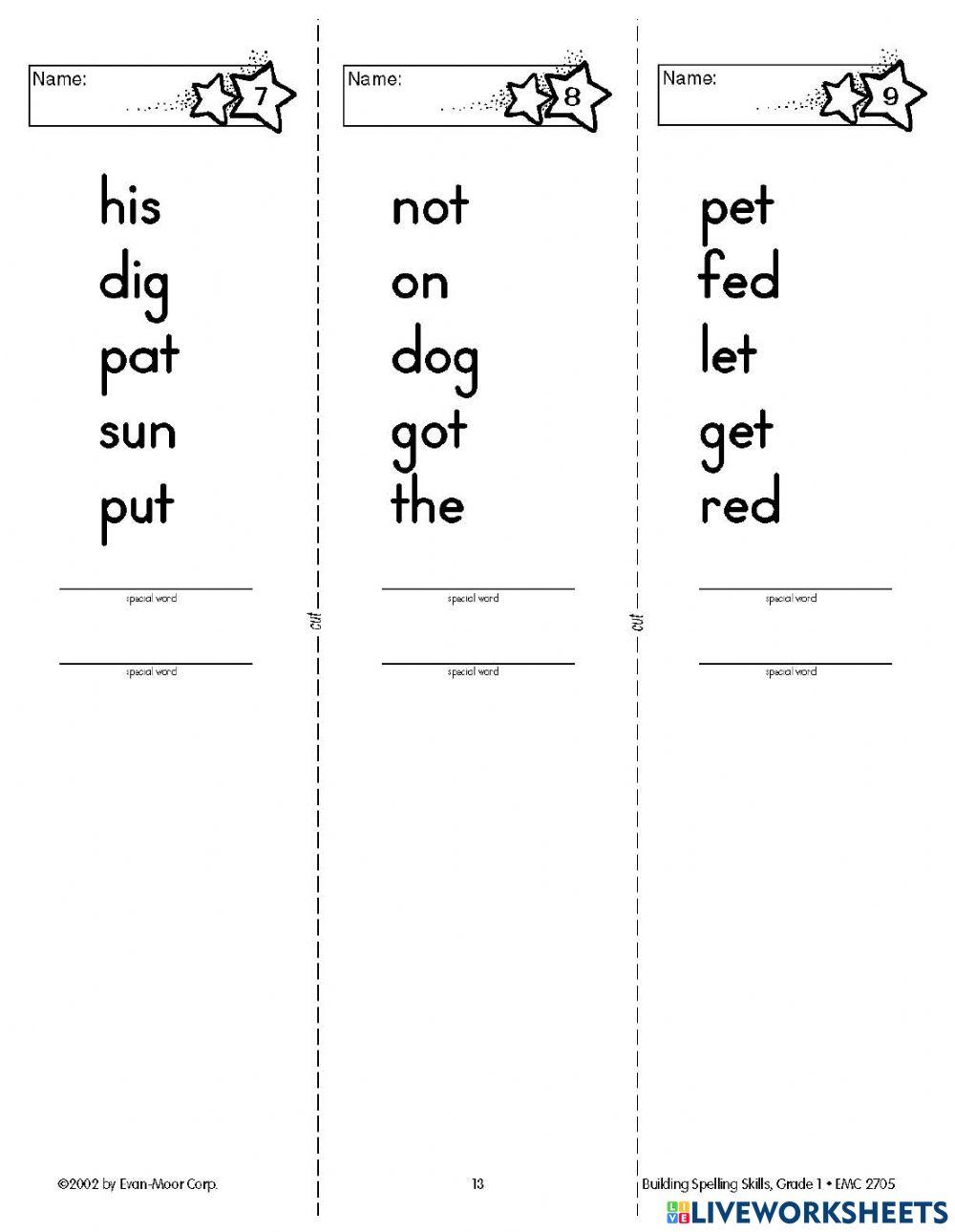 Building spelling worksheet Live Worksheets