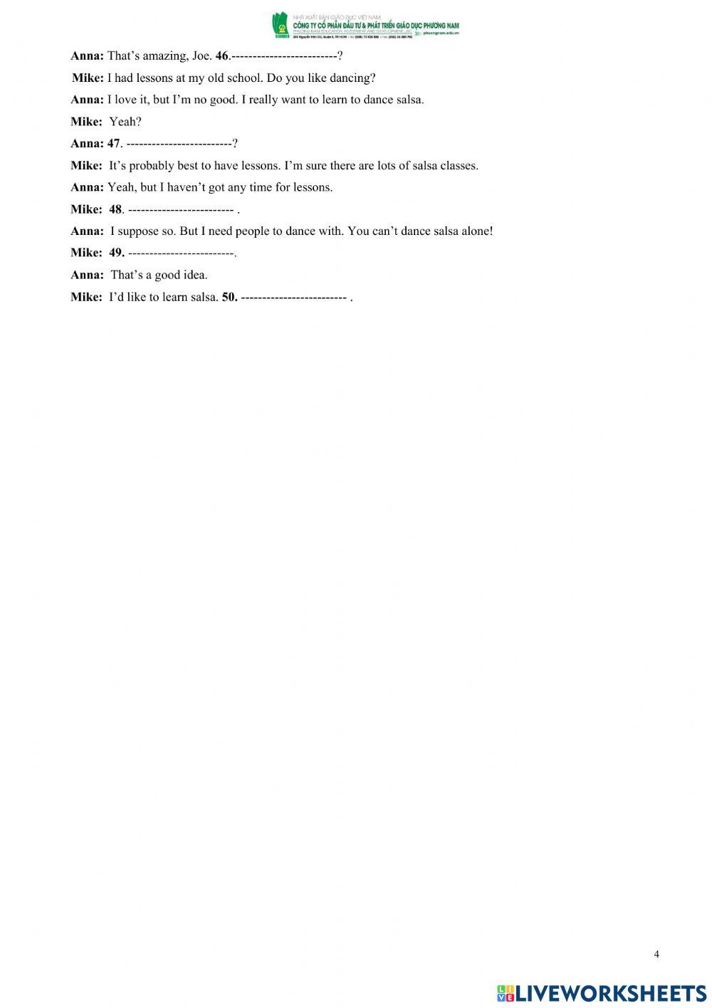 Friends Plus 7 - unit 5 final test