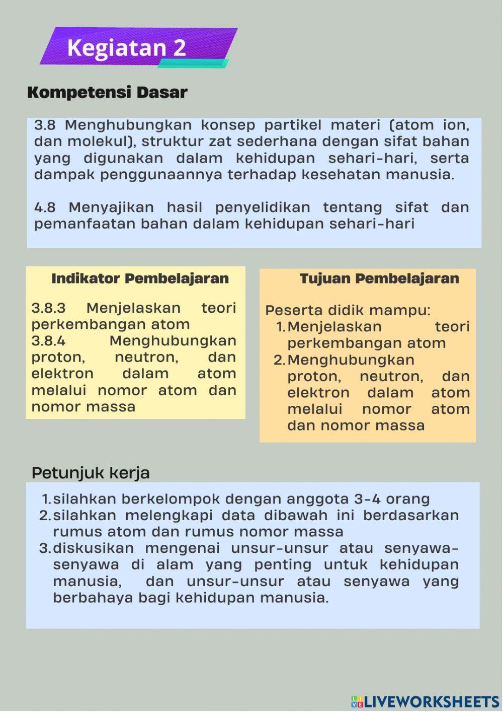 LKPD Atom & Penyusunnya