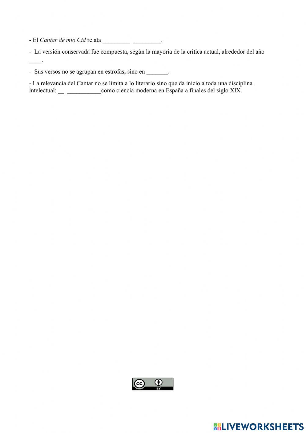 El cantar de Mio Cid