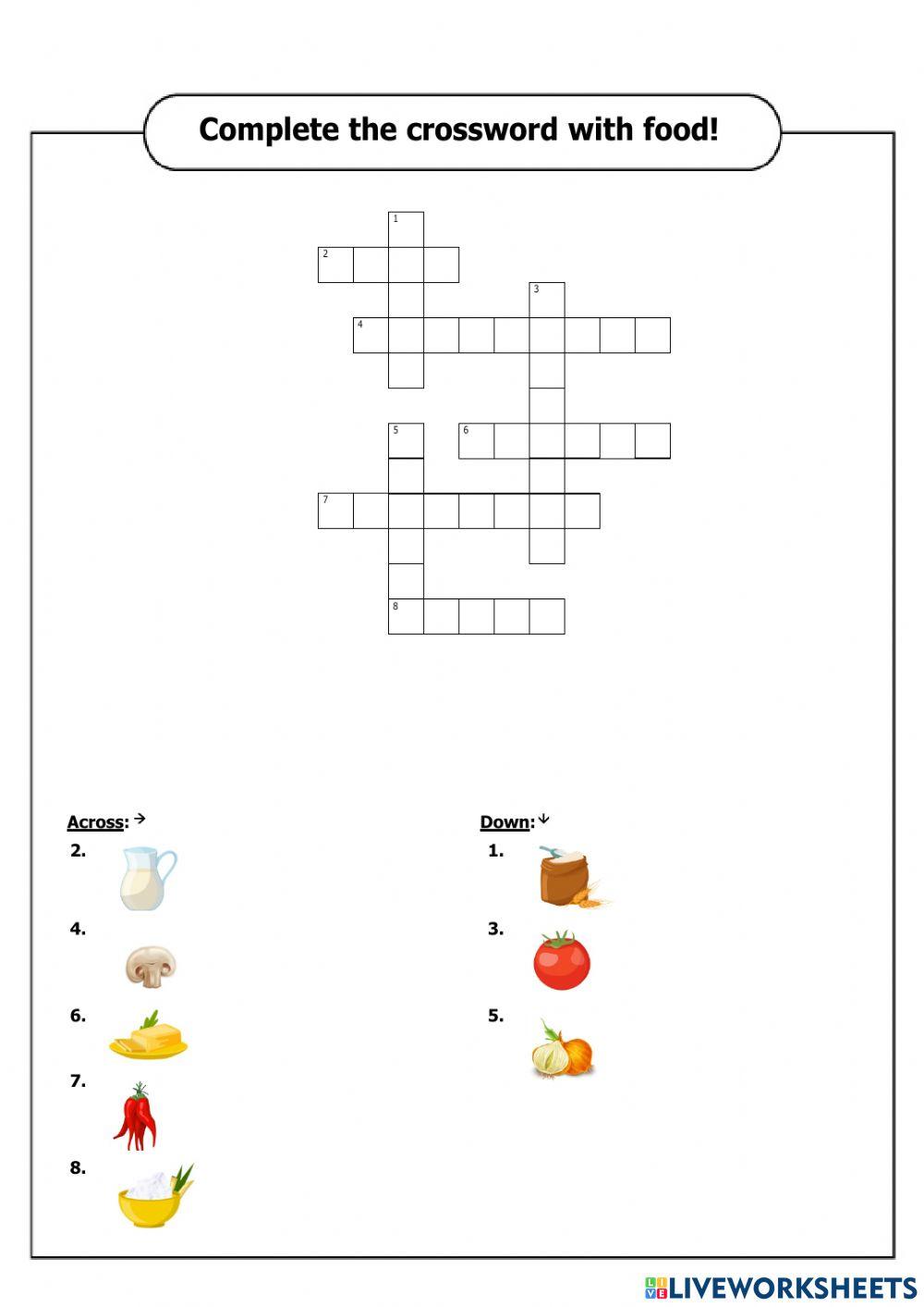 2297428 Food crossword mirdominguez LiveWorksheets