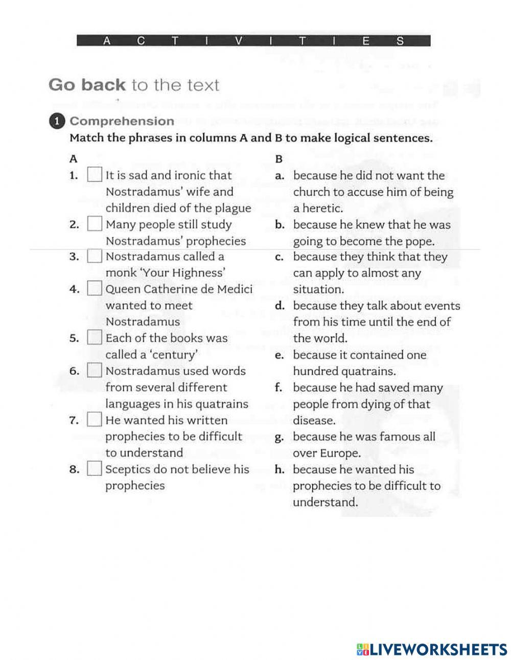 Nostradamus Reading Comprehension