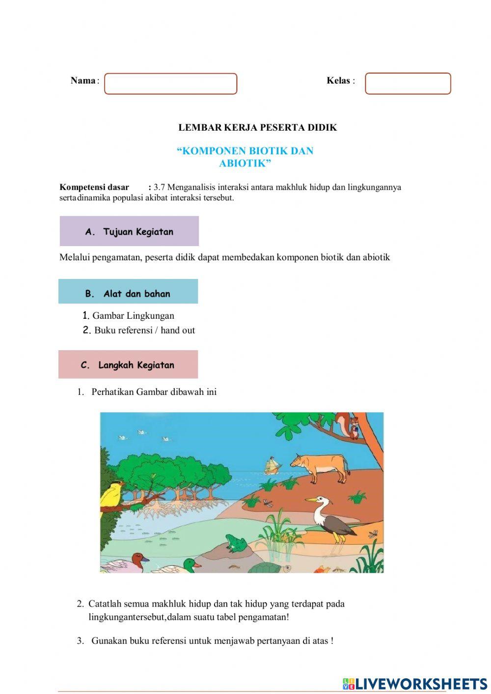Lkpd interaksi makhluk hidup dan lingkungannya