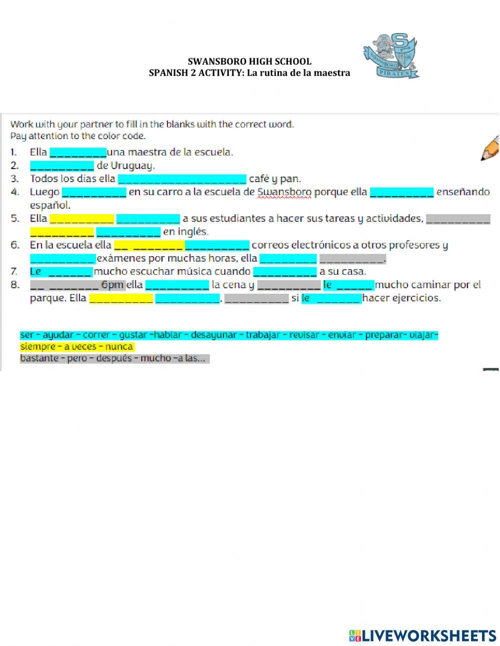 La rutina de la maestra