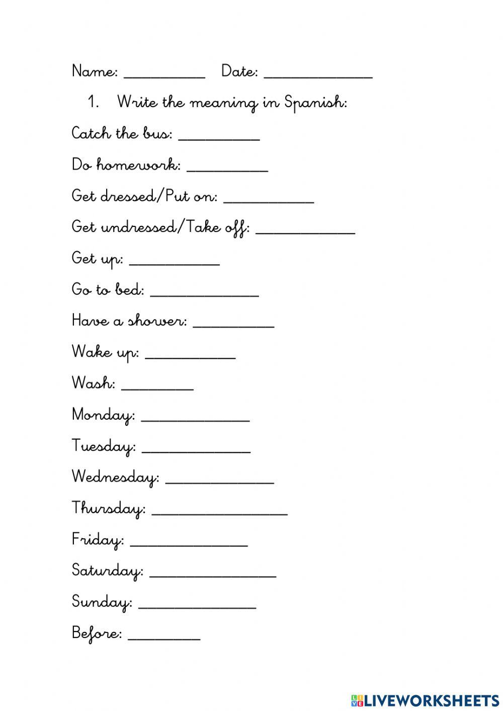 Unit 3 A day in the life