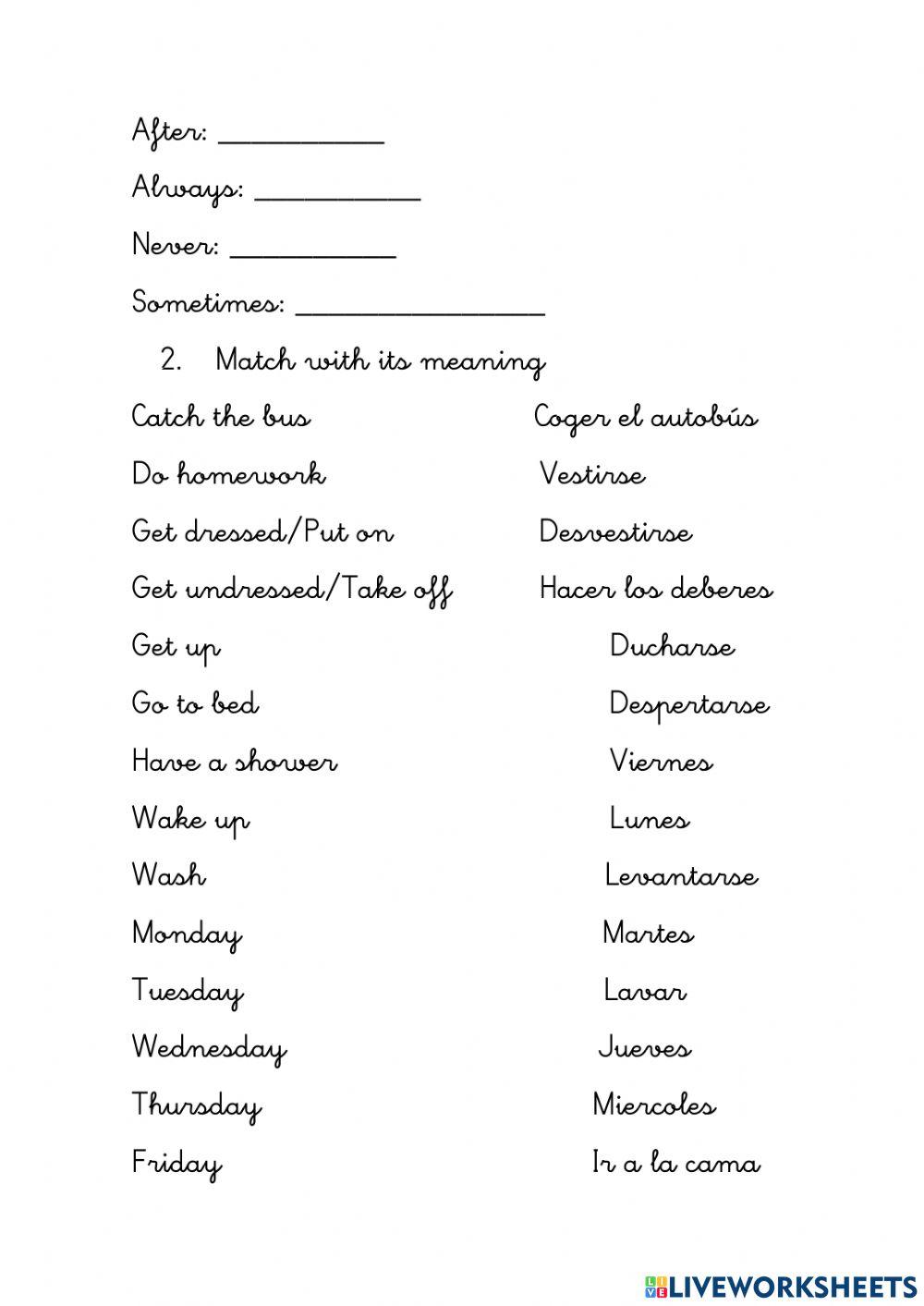 Unit 3 A day in the life