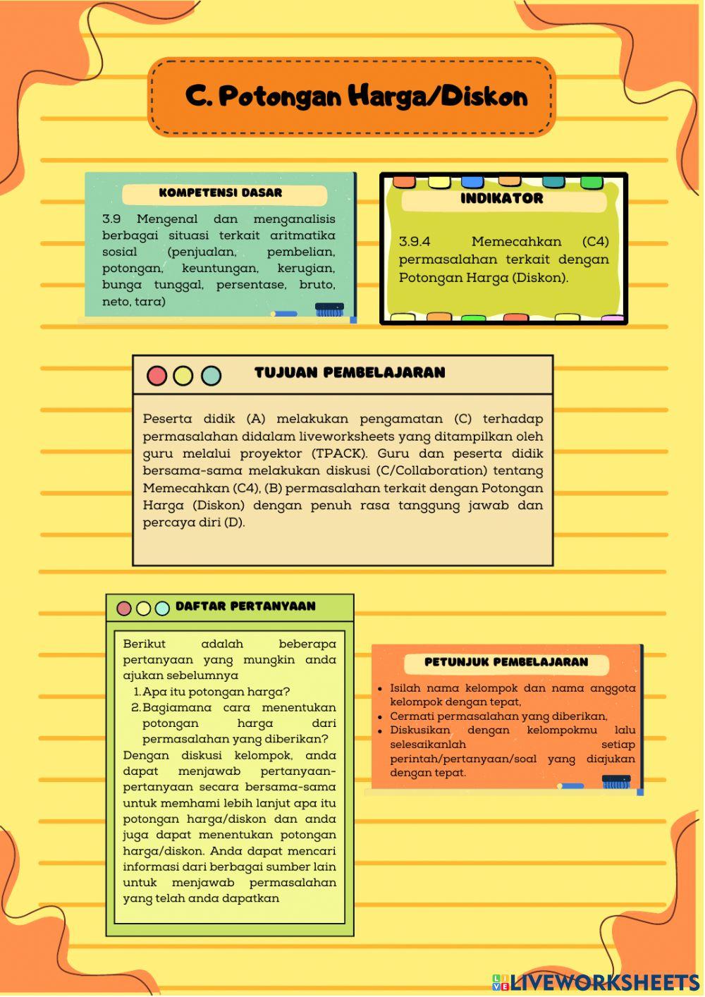 LKPD Aritmatika Sosial Pertemuan 3