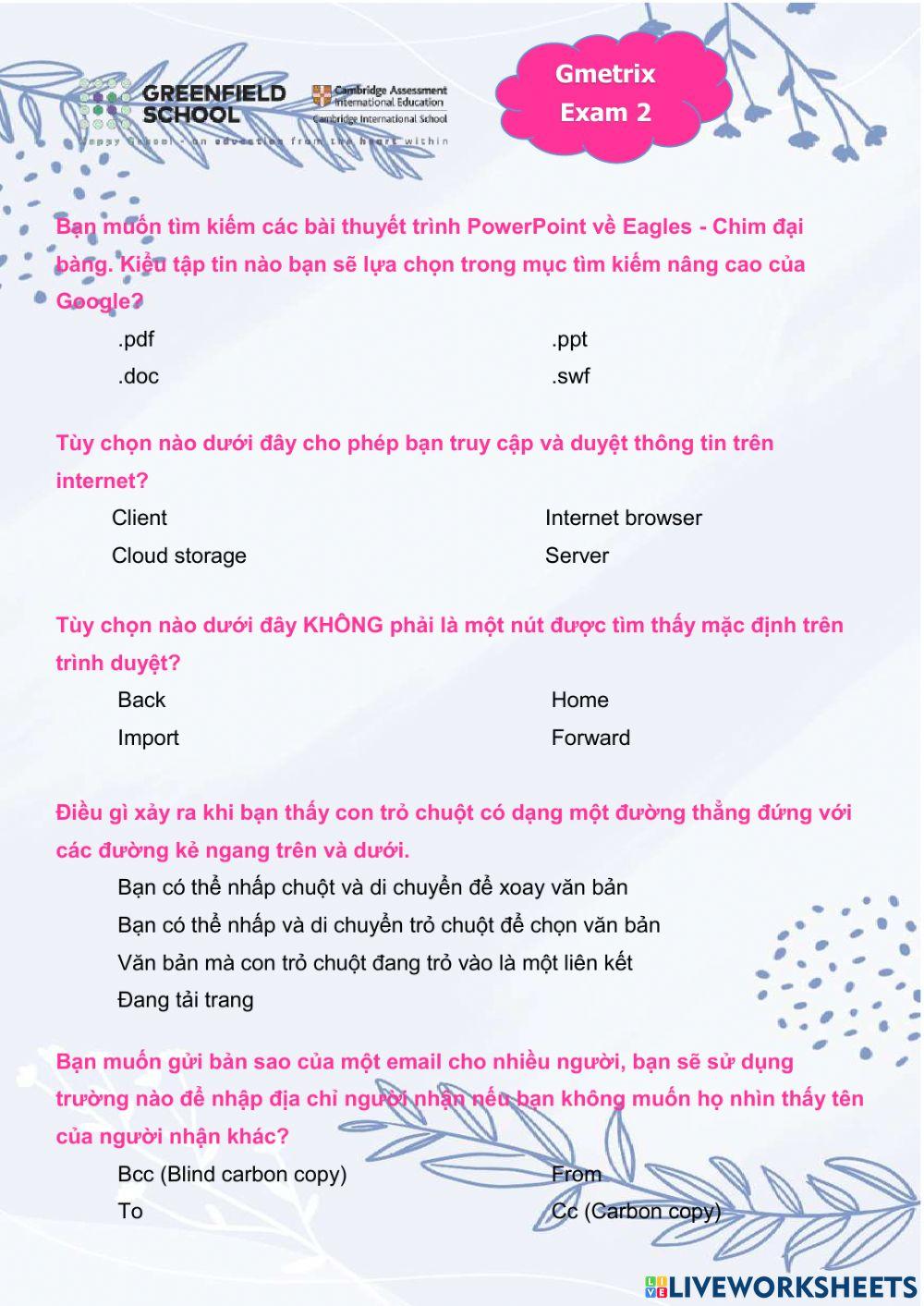 Khoi 5 -Tuan 27 - Exam 2