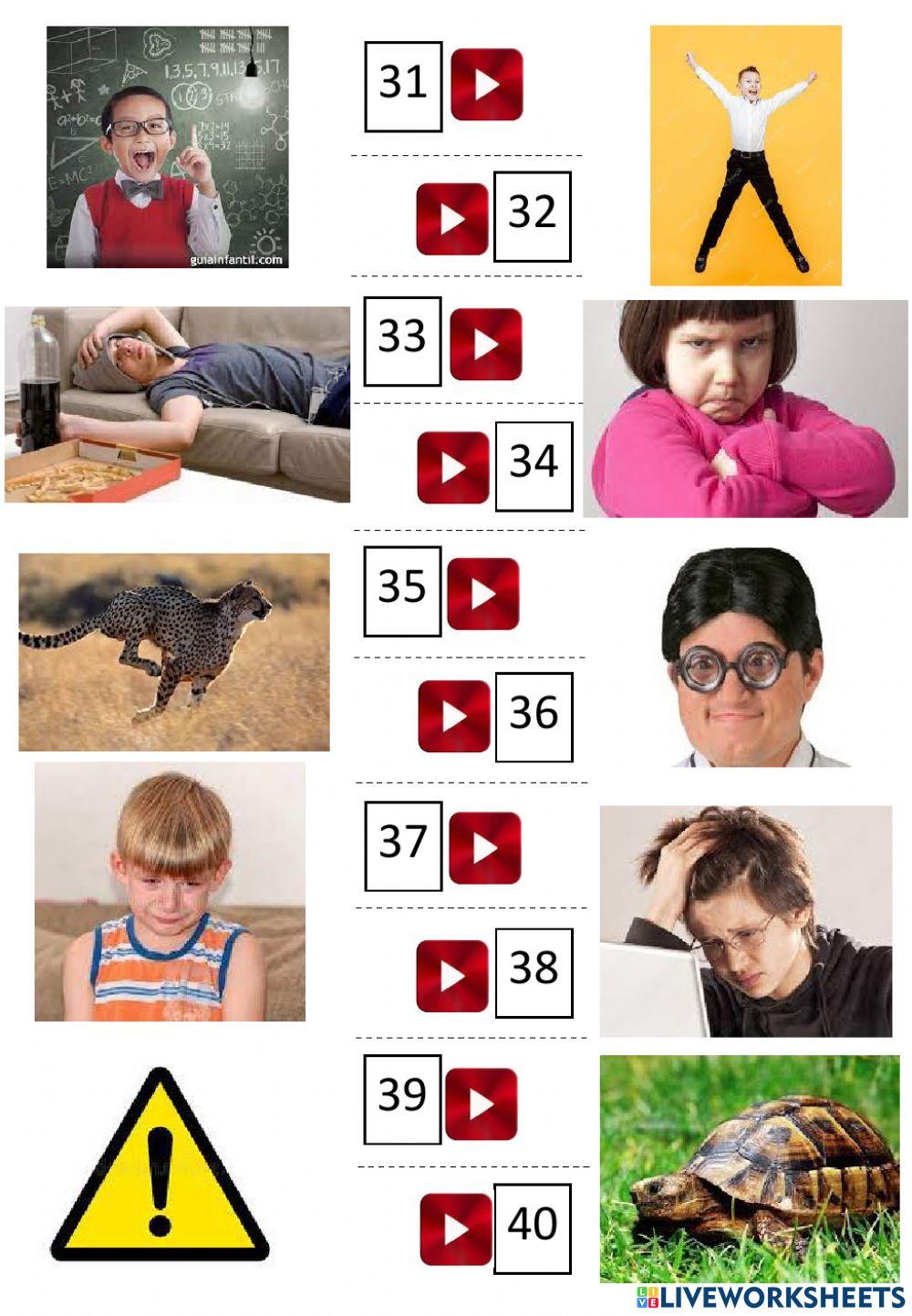 Listen and match - 50 adjectives