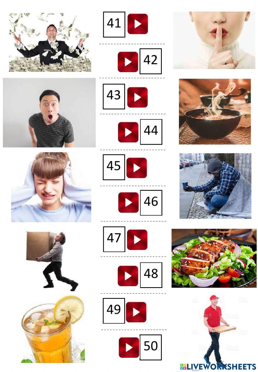 Listen and match - 50 adjectives