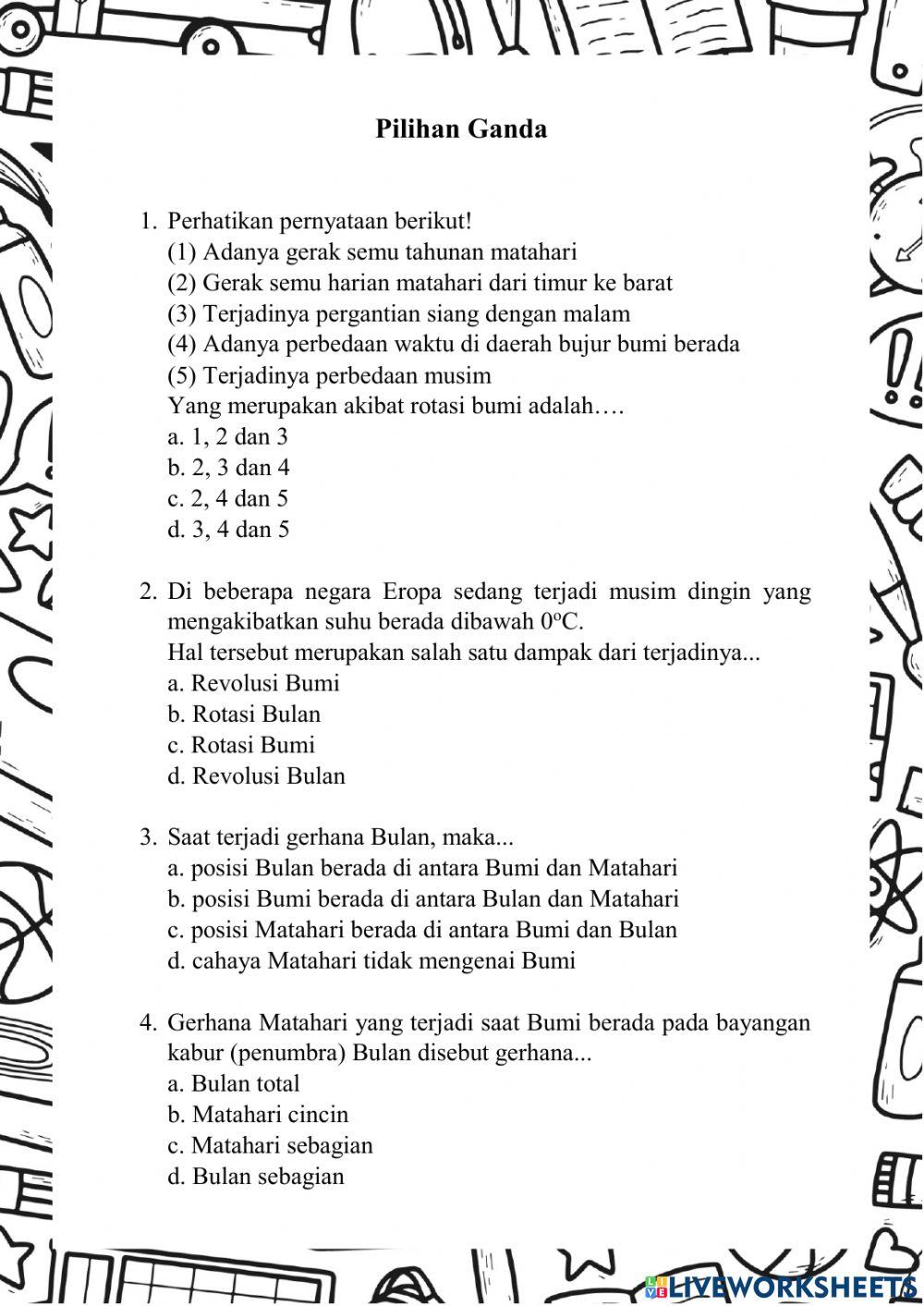 Rotasi dan Revolusi Bumi