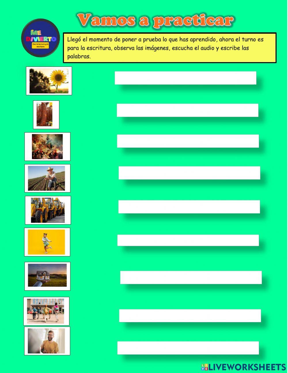 Escritura de palabras