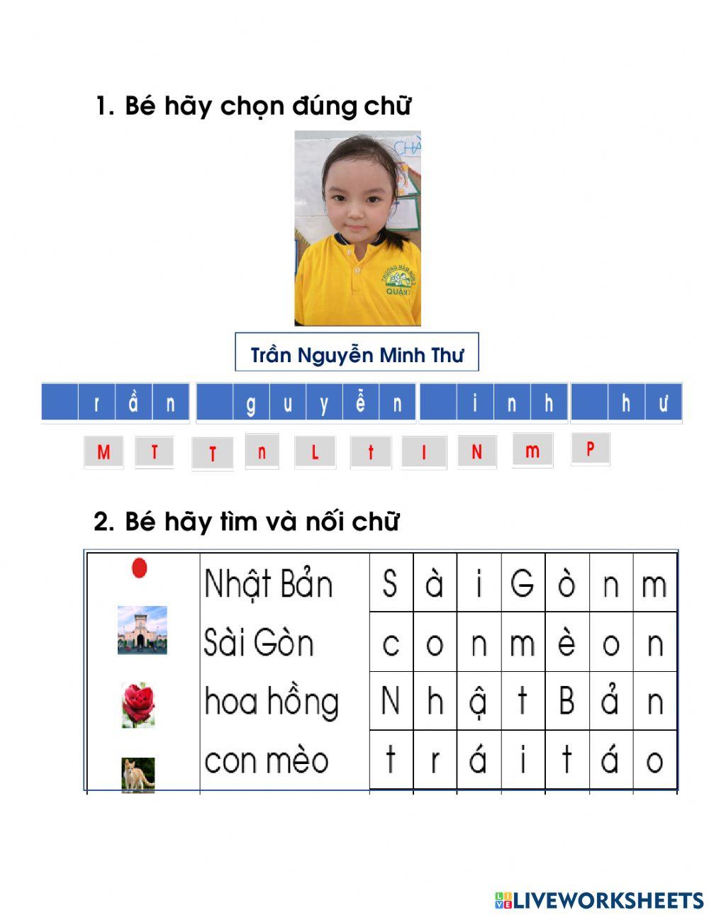 Trò chơi nối chữ đúng