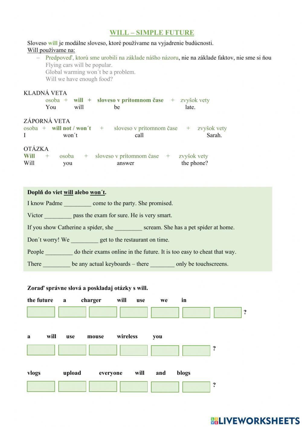 Simple future - will