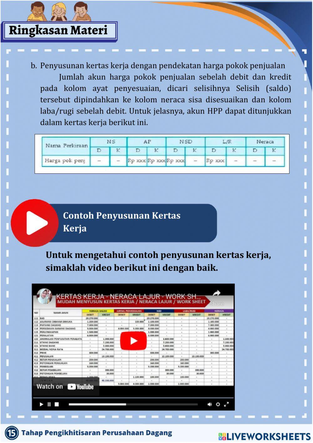 E-lkpd akuntansi tahap pengikhtisaran bagian 3 (kertas kerja)