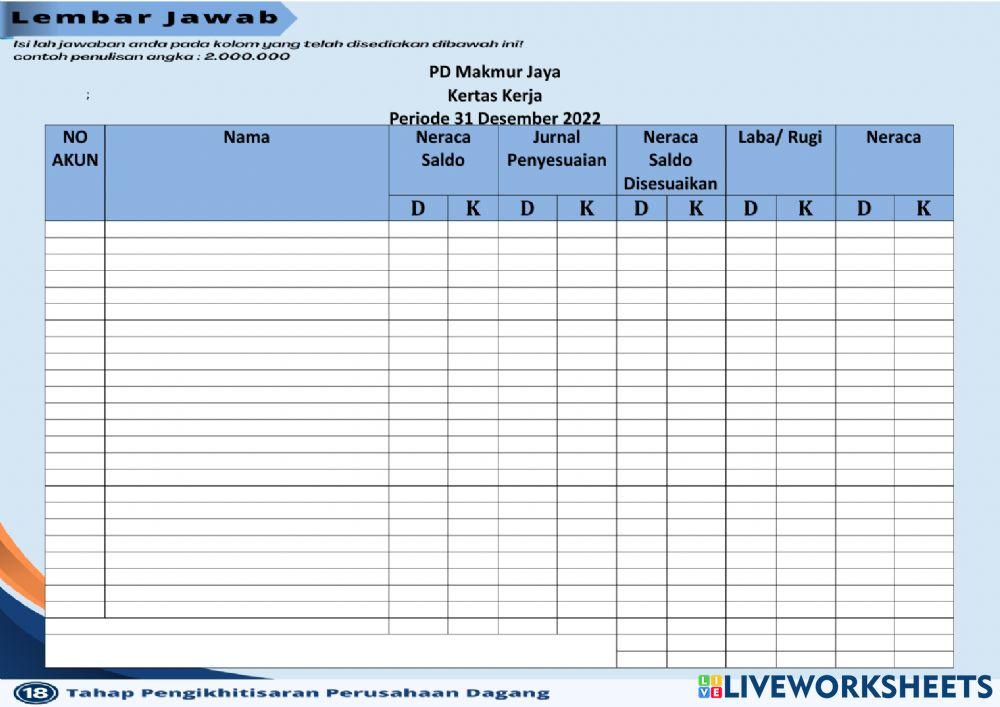 E-lkpd akuntansi tahap pengikhtisaran bagian 3 (kertas kerja)