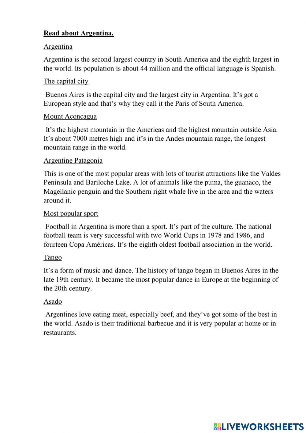 Full blast. Argentina. ex.1,p.106