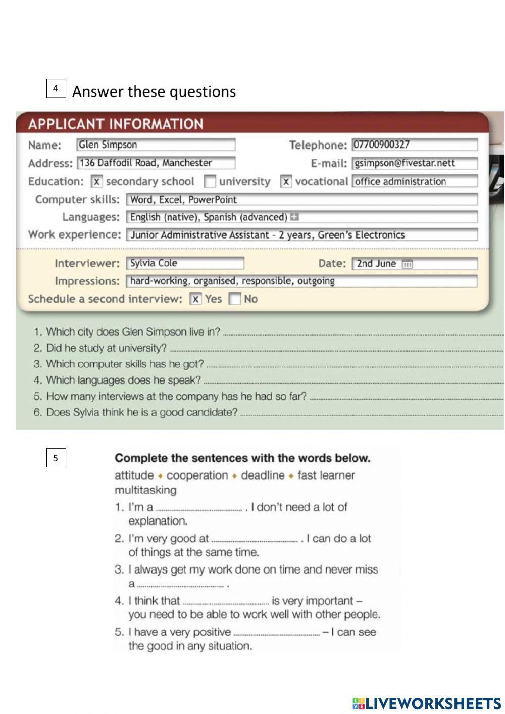 Applying for a job