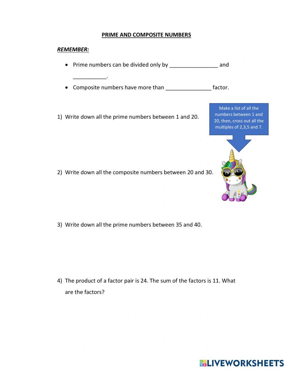 Prime and composite numbers