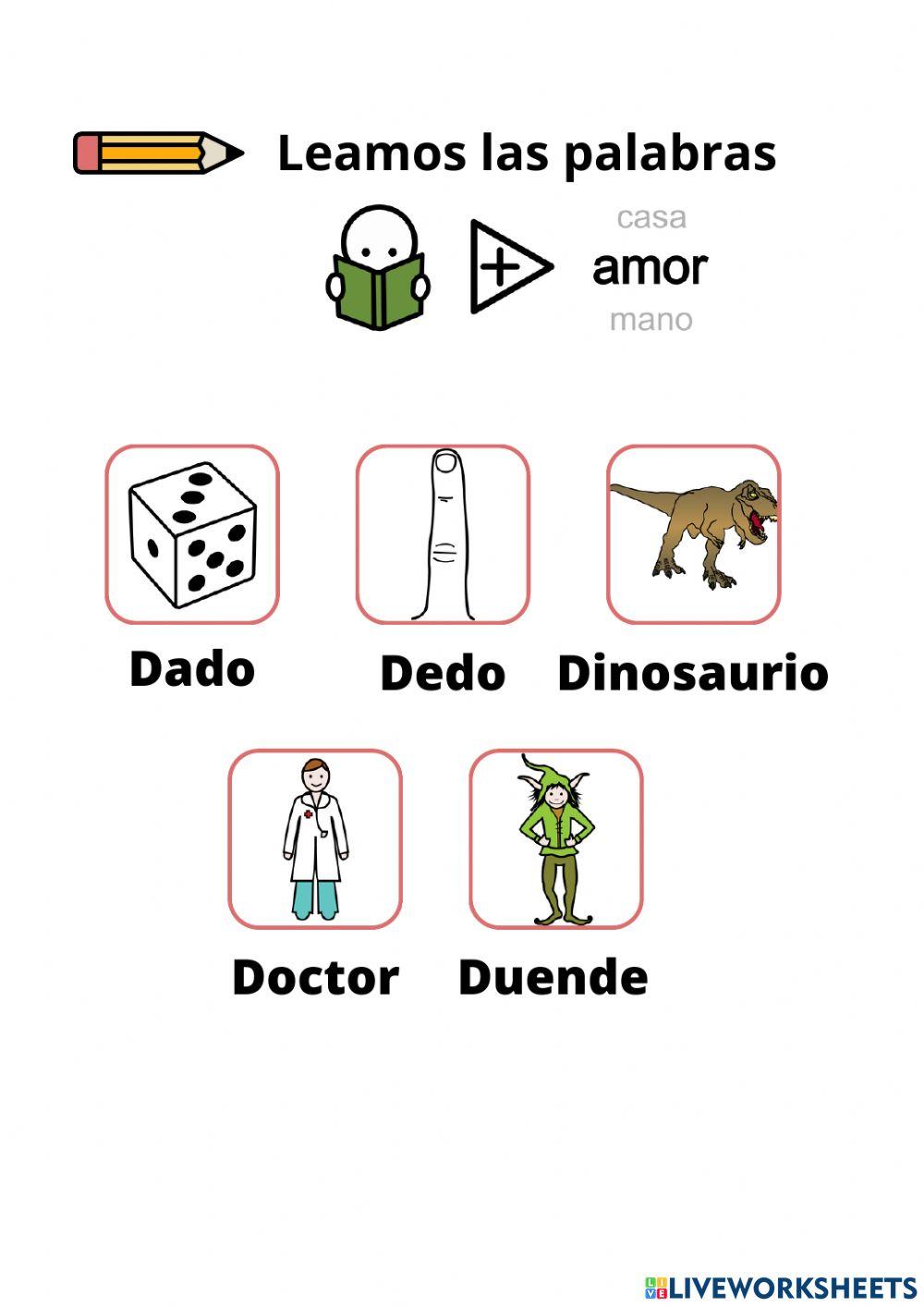 Ordena las palabras (da de di do du)