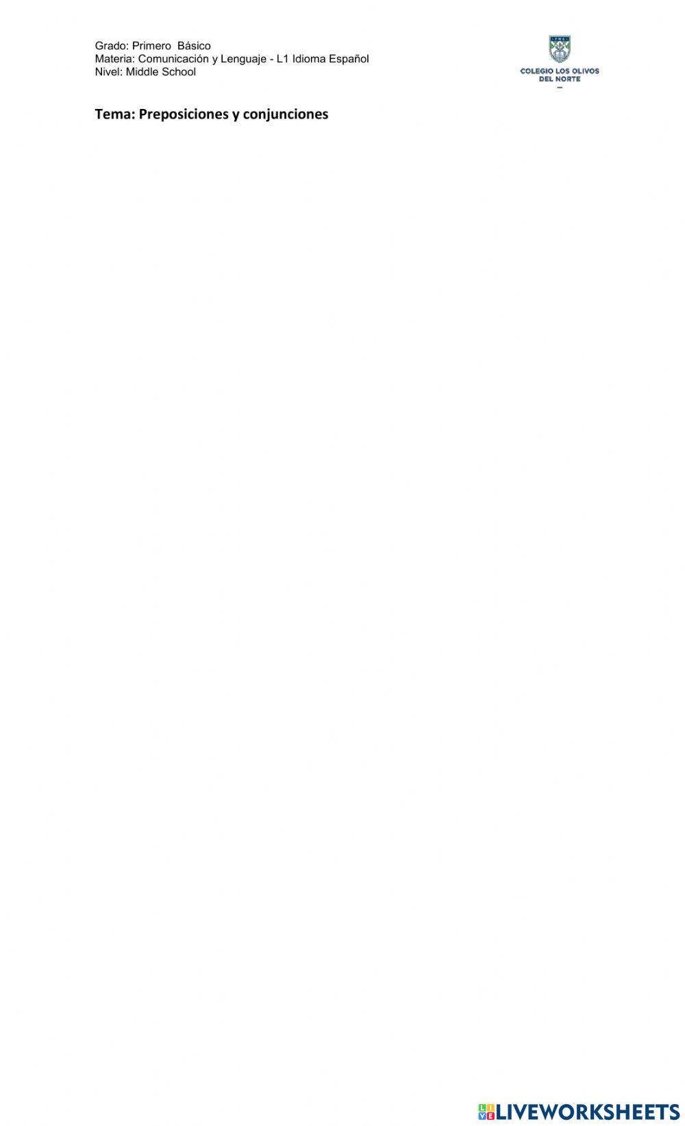 Preposiciones y conjunciones