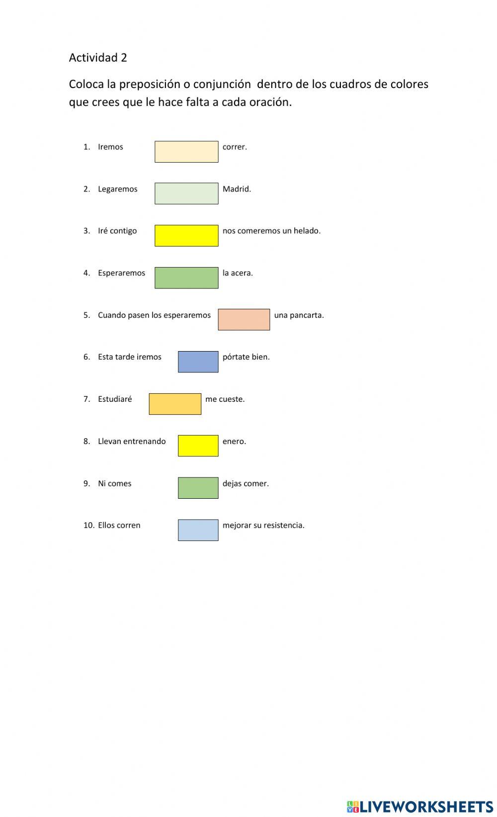 Preposiciones y conjunciones