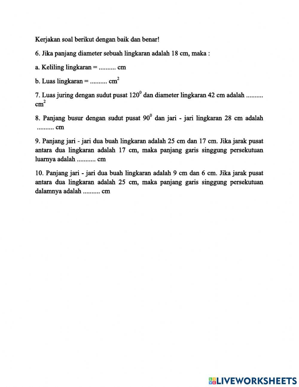 UH Bab Lingkaran Kelas VIII